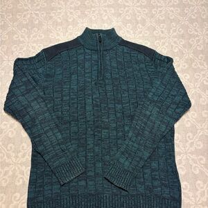 Men's Teal Zip-Up Sweater